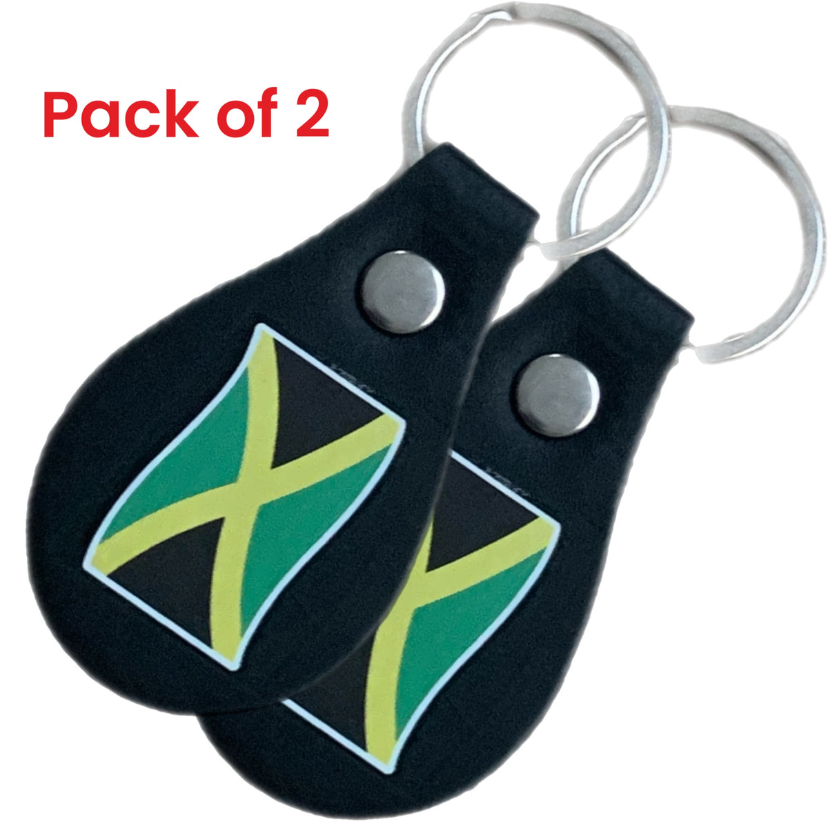 Jamaican Flag Faux Leather Keychain