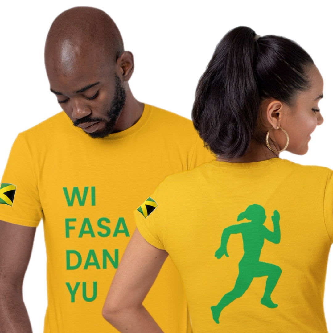 Wi Fasa Dan Yu Jamaica 2024 Olympic Team Track and Field Inspired Unisex T-shirt Sizes Toddler to Adults (2T - 3X)