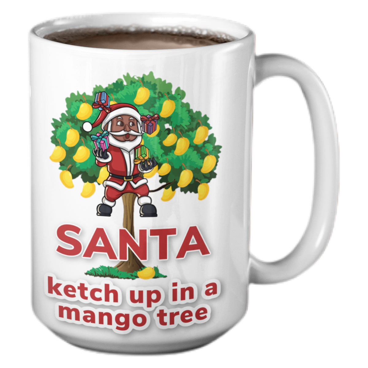 Santa Ketch Up In A Mango Tree Christmas Holiday Mug - 15oz